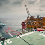 View of floating storage production and offloading vessel