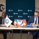 Louis Bakienon and Josef Aschbacher agree to create an EGNOS-like system for Africa Image courtesy of ESA