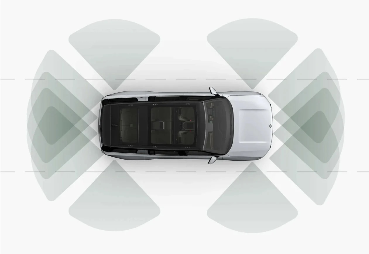 Rivian R1S Driver+ ADAS sensing.